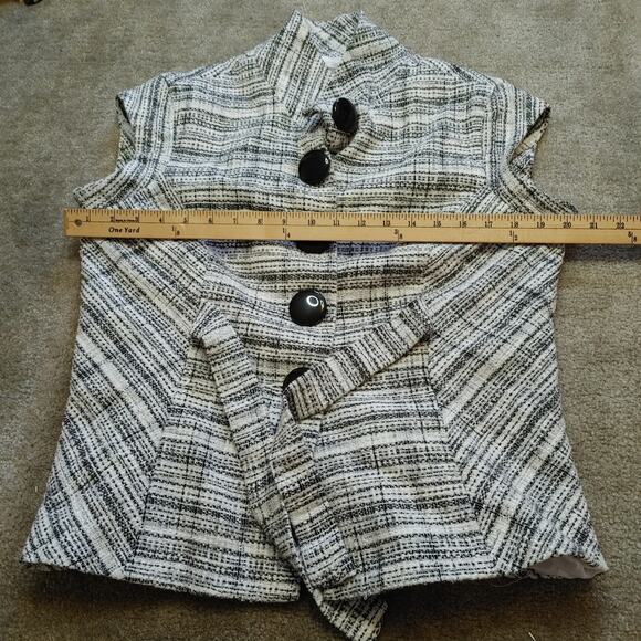 Ny Collection Size Large L 60's 50's Style Black White Sleeveless Sweater Top - Picture 4 of 7